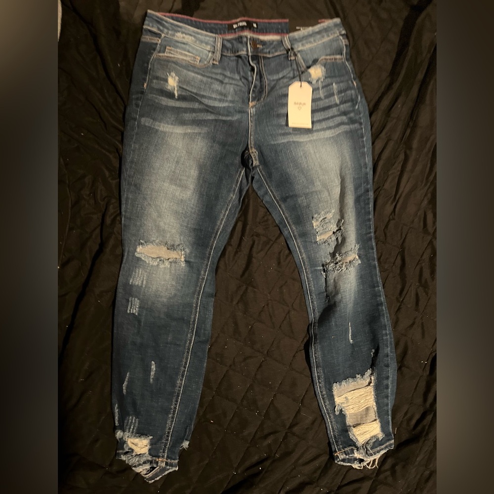 Cello Dark Blue Distressed Womens Skinny Jeans (NEW WITH TAGS)